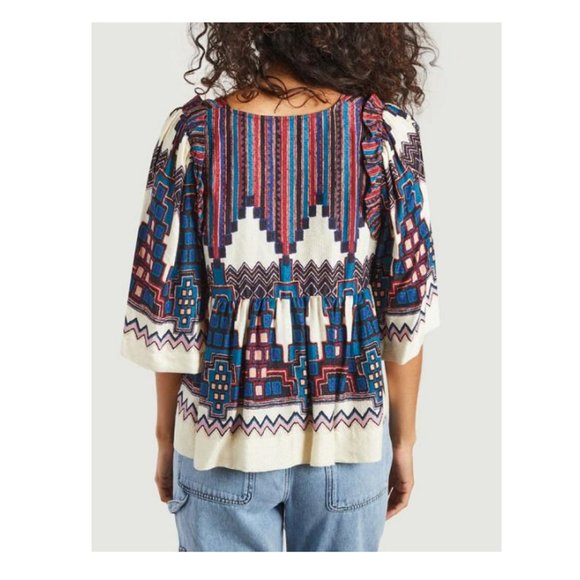 Ba&Sh Marry Print Peasant Blouse - Picture 7 of 15